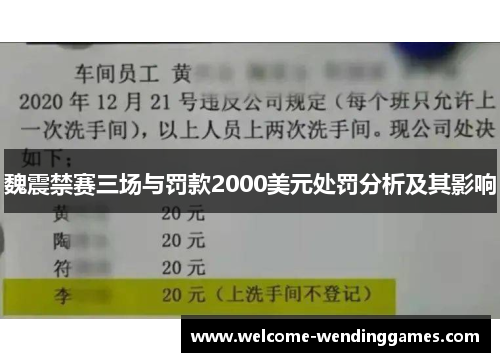 魏震禁赛三场与罚款2000美元处罚分析及其影响 魏震禁赛三场与罚款2000美元处罚分析及其影响